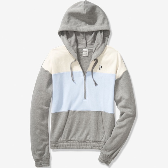 Victoria's Secret PINK Quarter-Zip Pullover Hoodie - Picture 2 of 2